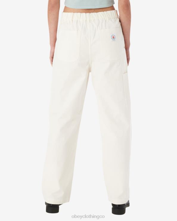 ropa susurro blanco 8RB6X522 OBEY mujer pantalón carpintero rosa