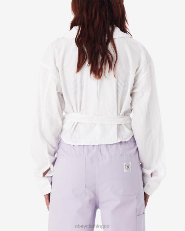 ropa blanco 8RB6X576 OBEY mujer camisa cruzada valentina