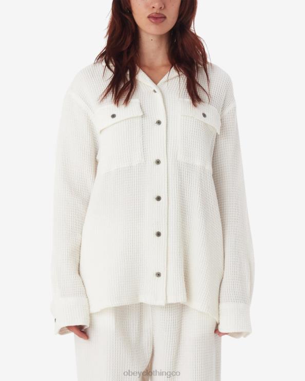 ropa blanco apagado 8RB6X554 OBEY mujer camisa camille waffle