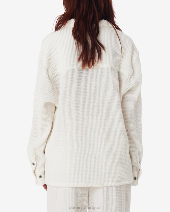 ropa blanco apagado 8RB6X554 OBEY mujer camisa camille waffle
