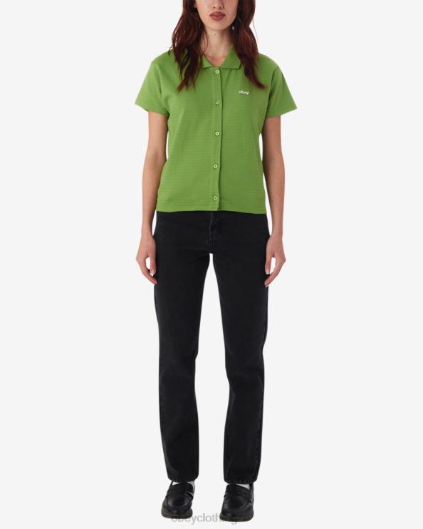 ropa verde picante 8RB6X561 OBEY mujer botón abajo