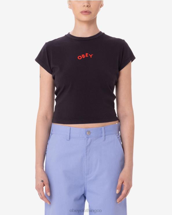 ropa negro digital 8RB6X606 OBEY mujer camiseta vertiginosa de hayden