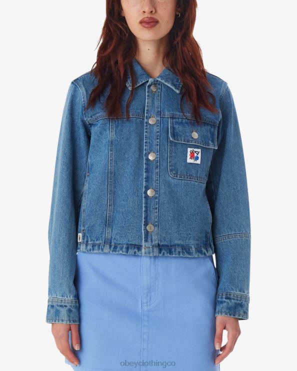 ropa índigo claro 8RB6X548 OBEY mujer chaqueta camisera reconstruida