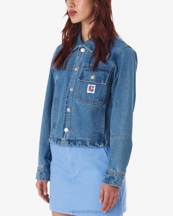 ropa índigo claro 8RB6X548 OBEY mujer chaqueta camisera reconstruida