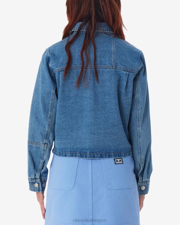 ropa índigo claro 8RB6X548 OBEY mujer chaqueta camisera reconstruida