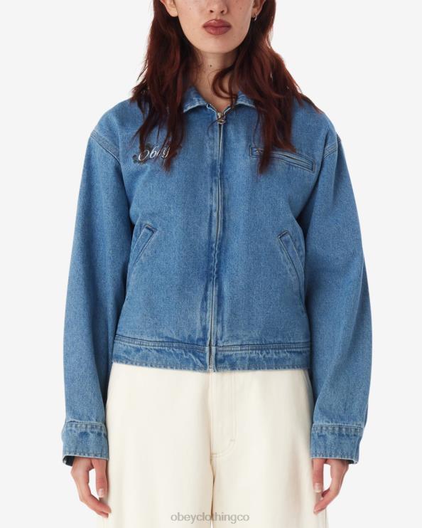 ropa índigo claro 8RB6X598 OBEY mujer chaqueta nessa