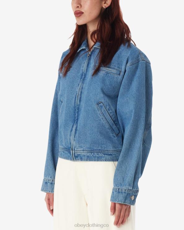 ropa índigo claro 8RB6X598 OBEY mujer chaqueta nessa