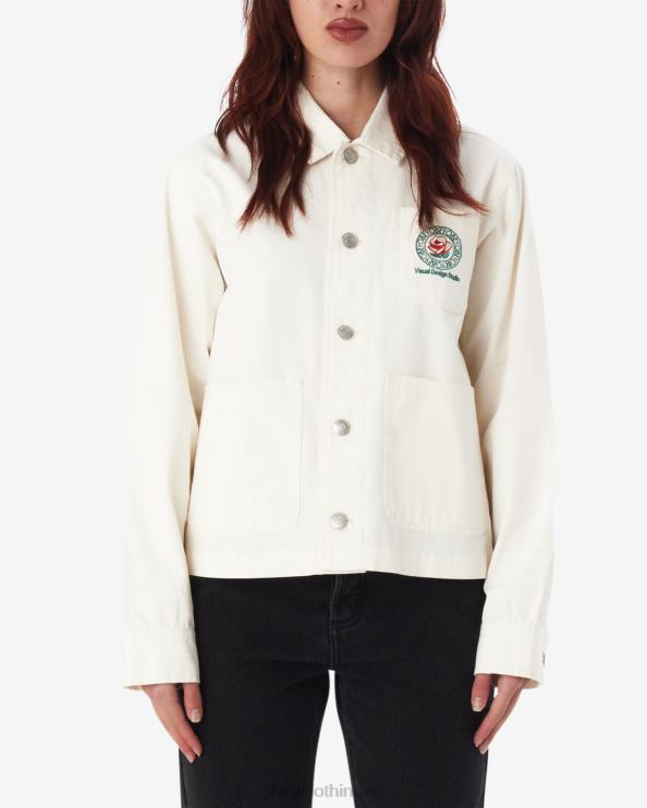 ropa susurro blanco 8RB6X597 OBEY mujer chaqueta de tarea rosa