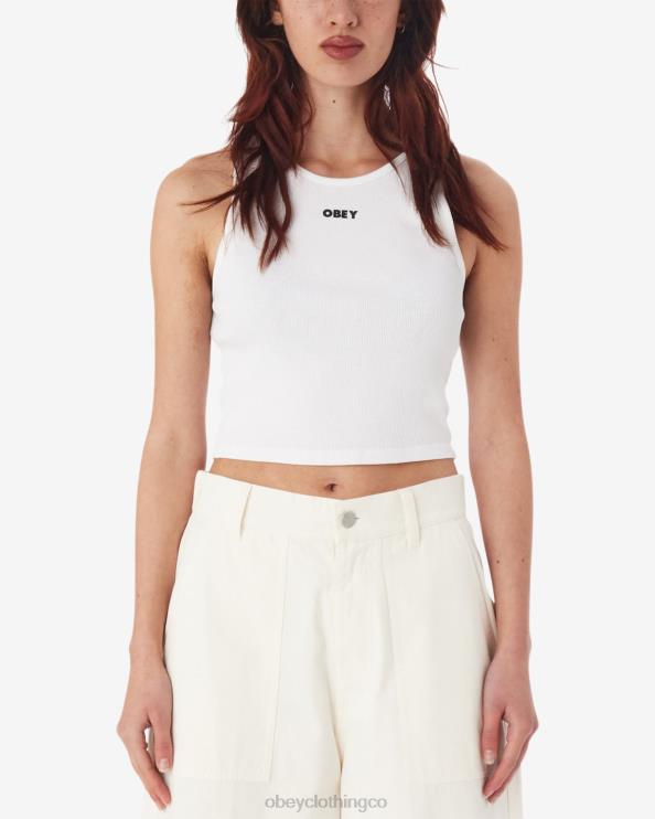 ropa blanco 8RB6X622 OBEY mujer tanque de costilla negrita iii