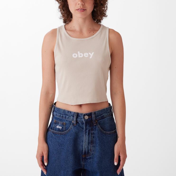 ropa arcilla 8RB6X741 OBEY mujer tanque megan costilla minúscula