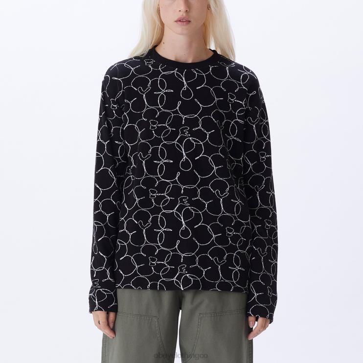 ropa negro múltiple 8RB6X709 OBEY mujer camiseta dania ls
