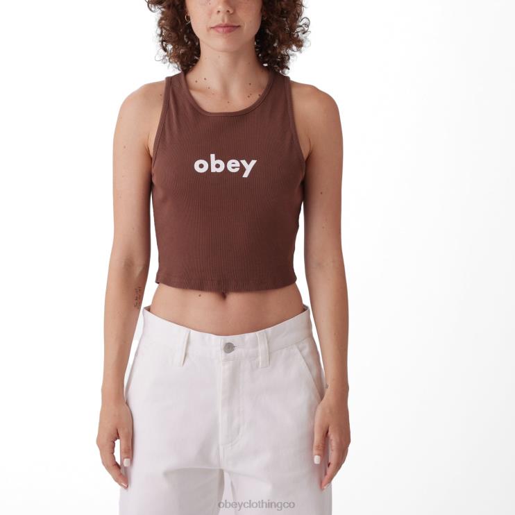 ropa sepia 8RB6X743 OBEY mujer tanque megan costilla minúscula