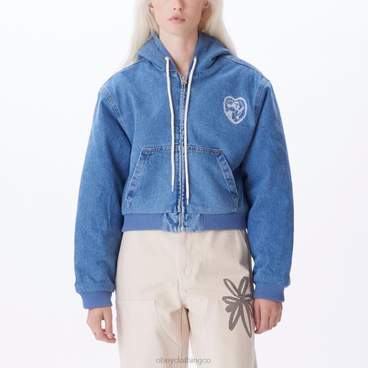 ropa índigo claro 8RB6X647 OBEY mujer chaqueta bomber salina
