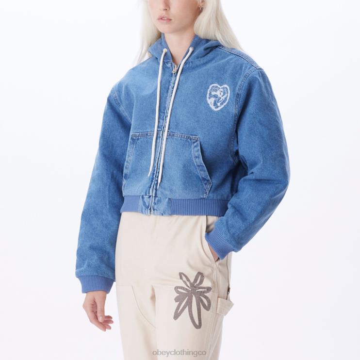 ropa índigo claro 8RB6X647 OBEY mujer chaqueta bomber salina