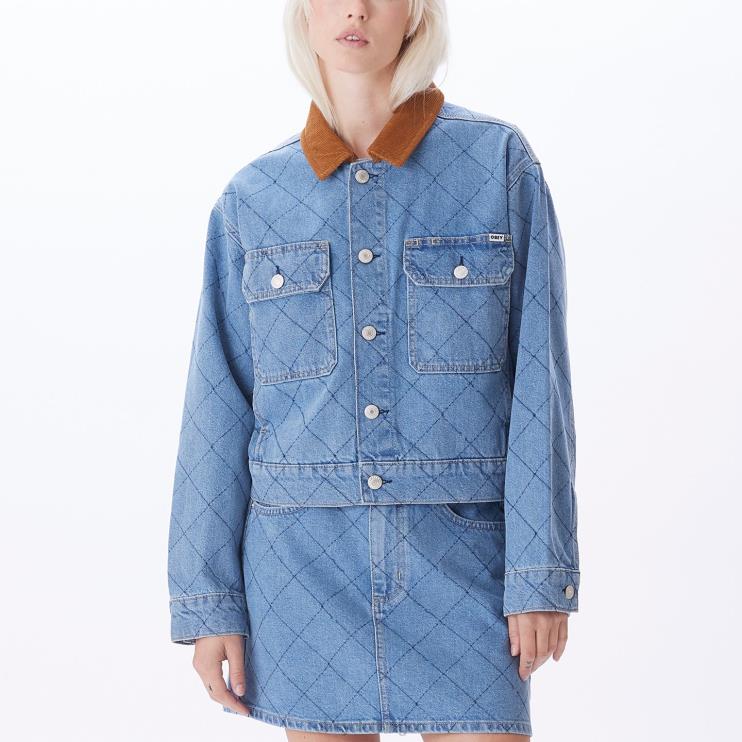 ropa índigo claro 8RB6X661 OBEY mujer chaqueta ariana