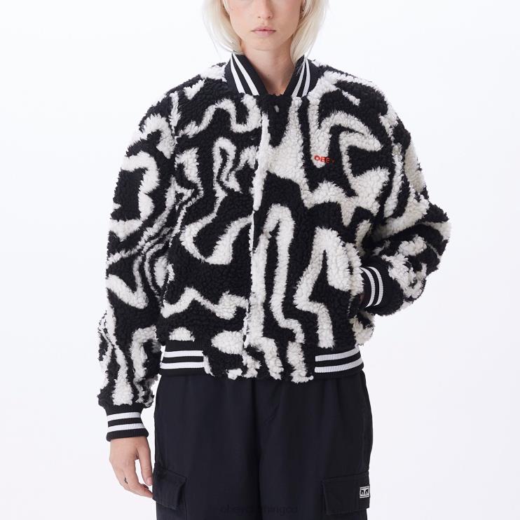 ropa negro múltiple 8RB6X643 OBEY mujer chaqueta universitaria laberinto