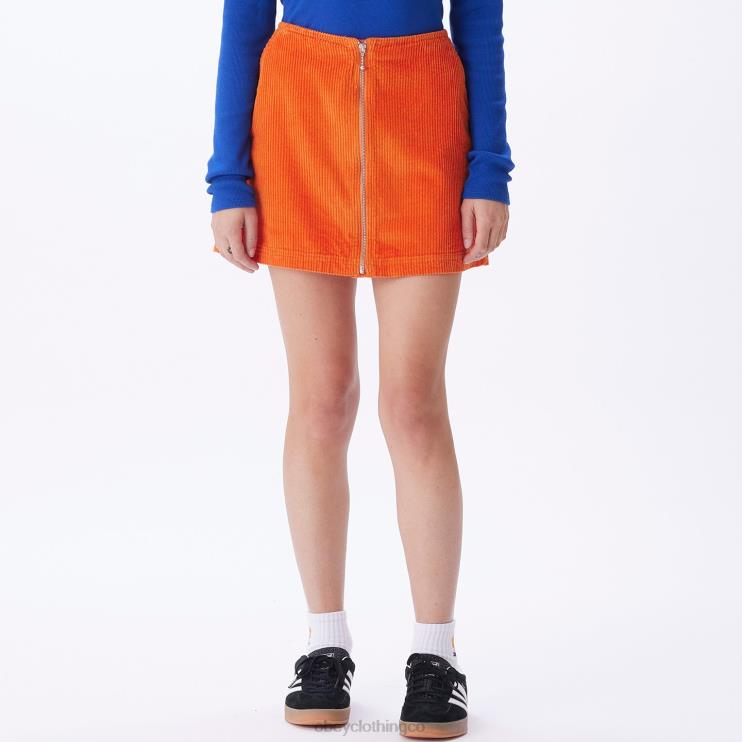 ropa naranja roja 8RB6X700 OBEY mujer falda greta