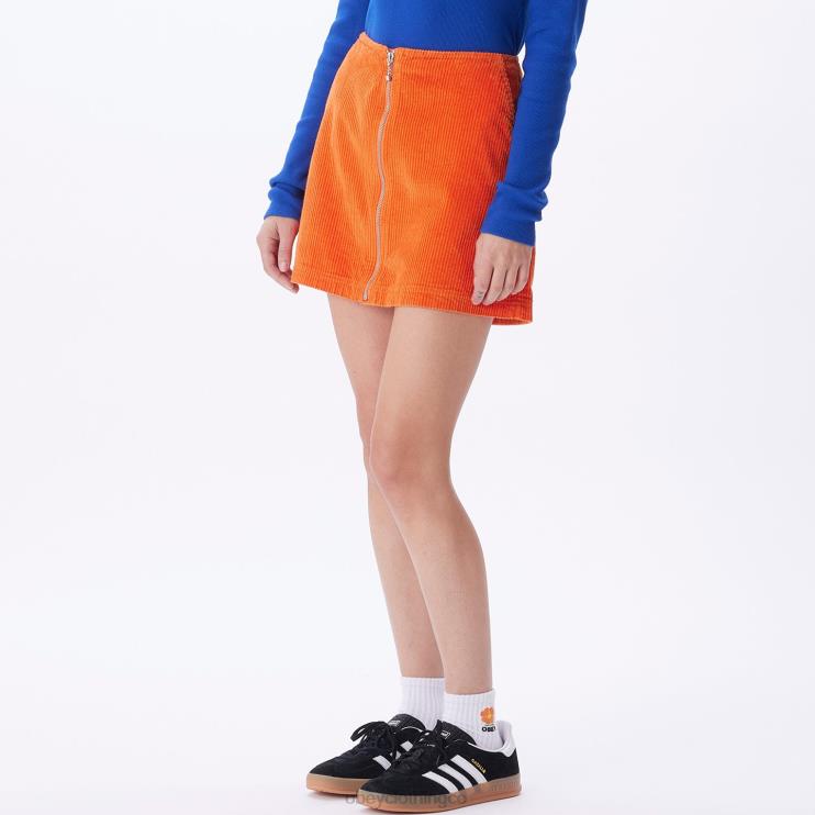 ropa naranja roja 8RB6X700 OBEY mujer falda greta