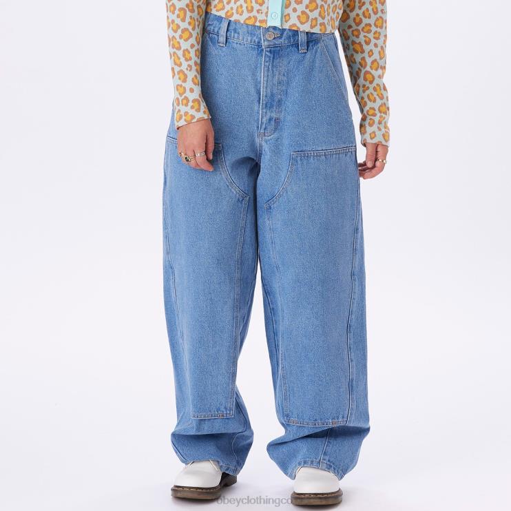 ropa índigo claro 8RB6X666 OBEY mujer denim holgado leah